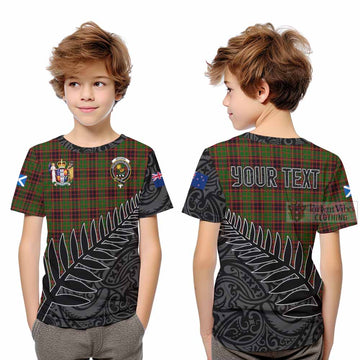 Buchan Crest Tartan Kid T-Shirt with New Zealand Silver Fern Half Style