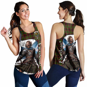 Buchan Crest Tartan Women's Racerback Tanks Inspired by the Freedom of Scottish Warrior