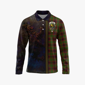 Buchan Tartan Family Crest Long Sleeve Polo Shirt Alba Gu Brath Be Brave Lion Ancient Style Unisex - Tartan Vibes Clothing