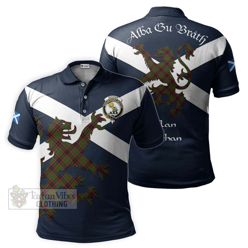 Tartan Vibes Clothing Buchan Tartan Lion Rampant Polo Shirt – Proudly Display Your Heritage with Alba Gu Brath and Clan Name