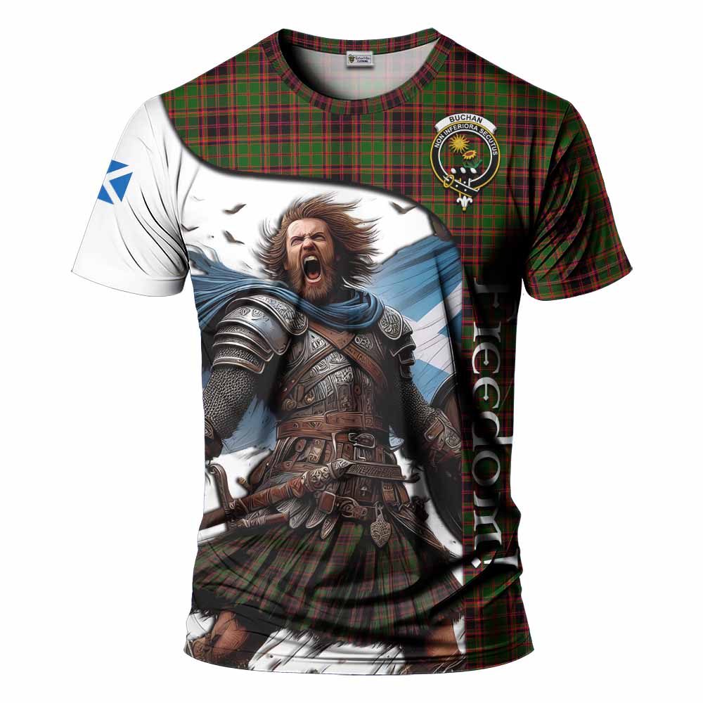 Buchan Crest Tartan T-Shirt Inspired by the Freedom of Scottish Warrior