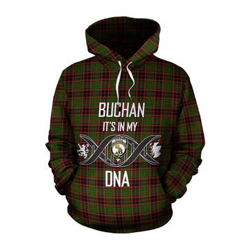 Buchan Tartan Cotton Hoodie with Family Crest DNA In Me Style