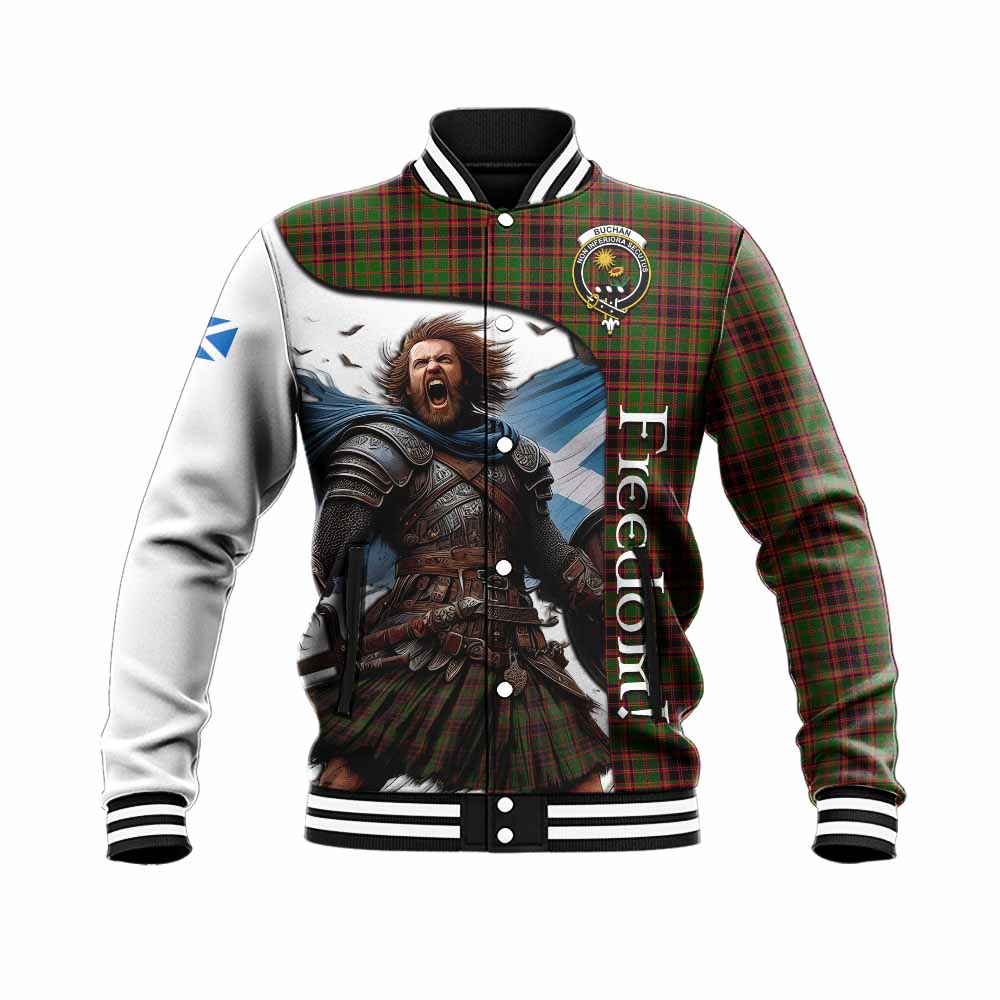 Tartan Vibes Clothing Buchan Crest Tartan Baseball Jacket Inspired by the Freedom of Scottish Warrior