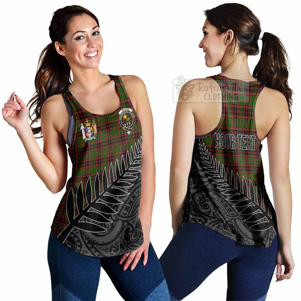 Tartan Vibes Clothing Buchan Crest Tartan Women's Racerback Tanks with New Zealand Silver Fern Half Style