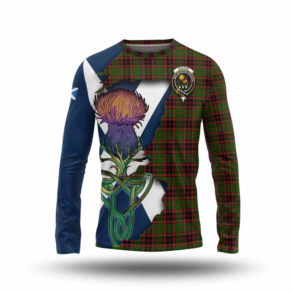 Buchan Tartan Family Crest Long Sleeve T-Shirt Scottish Thistle Celtic Inspired Unisex - Tartan Vibes Clothing