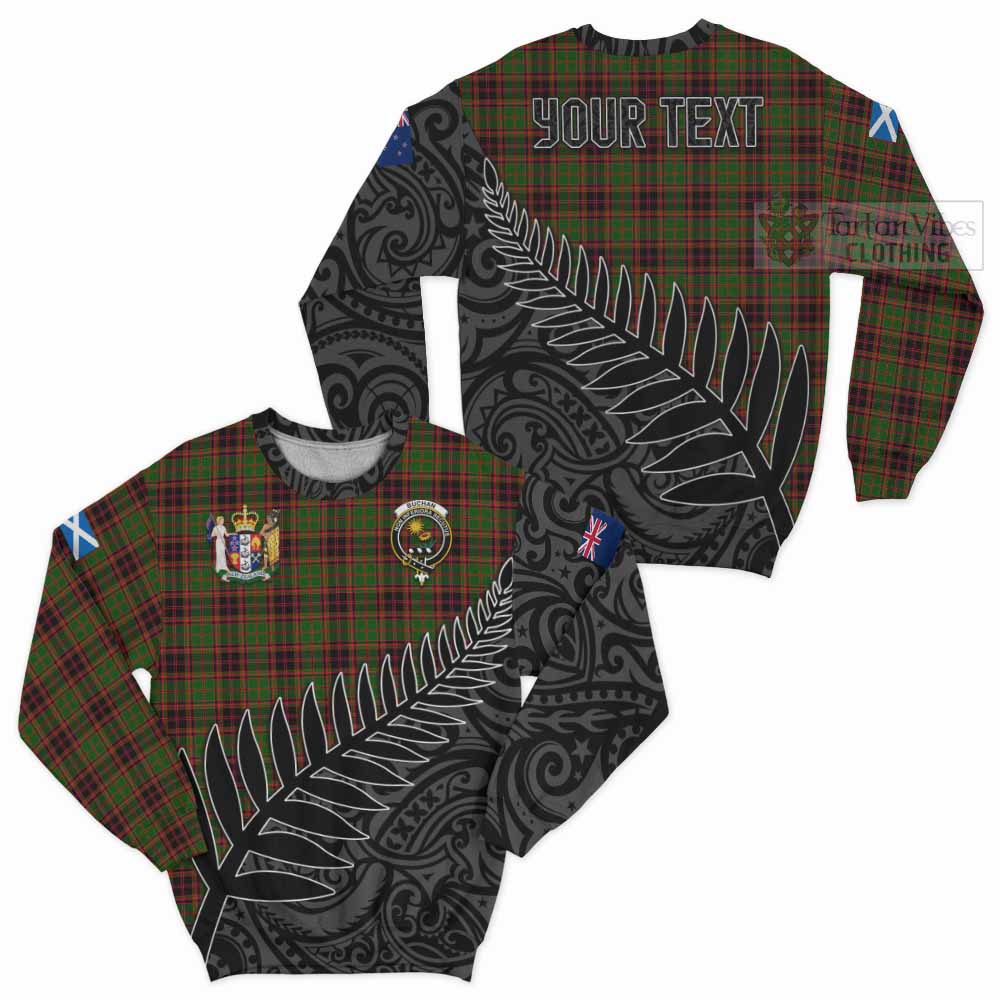 Tartan Vibes Clothing Buchan Crest Tartan Sweatshirt with New Zealand Silver Fern Half Style