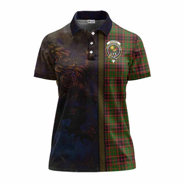 Buchan Tartan Family Crest Women's Polo Shirt Alba Gu Brath Be Brave Lion Ancient Style Women - Tartan Vibes Clothing