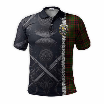 Buchan Tartan Polo Shirt with Family Crest Cross Sword Thistle Celtic Vibes