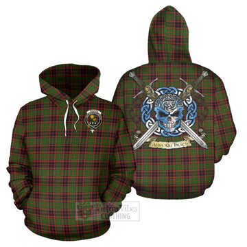 Buchan Tartan Hoodie with Family Crest Celtic Skull Style