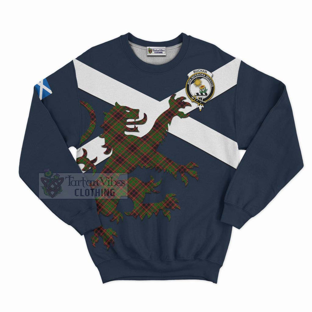 Tartan Vibes Clothing Buchan Tartan Lion Rampant Sweatshirt – Proudly Display Your Heritage with Alba Gu Brath and Clan Name