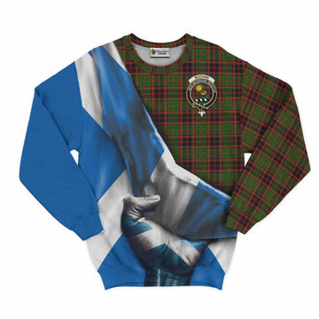 Buchan Tartan Sweatshirt with Family Crest Scotland Patriotic Style