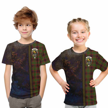 Buchan Tartan Family Crest Kid T-Shirt Alba Gu Brath Be Brave Lion Ancient Style Youth XL Size14 - Tartan Vibes Clothing