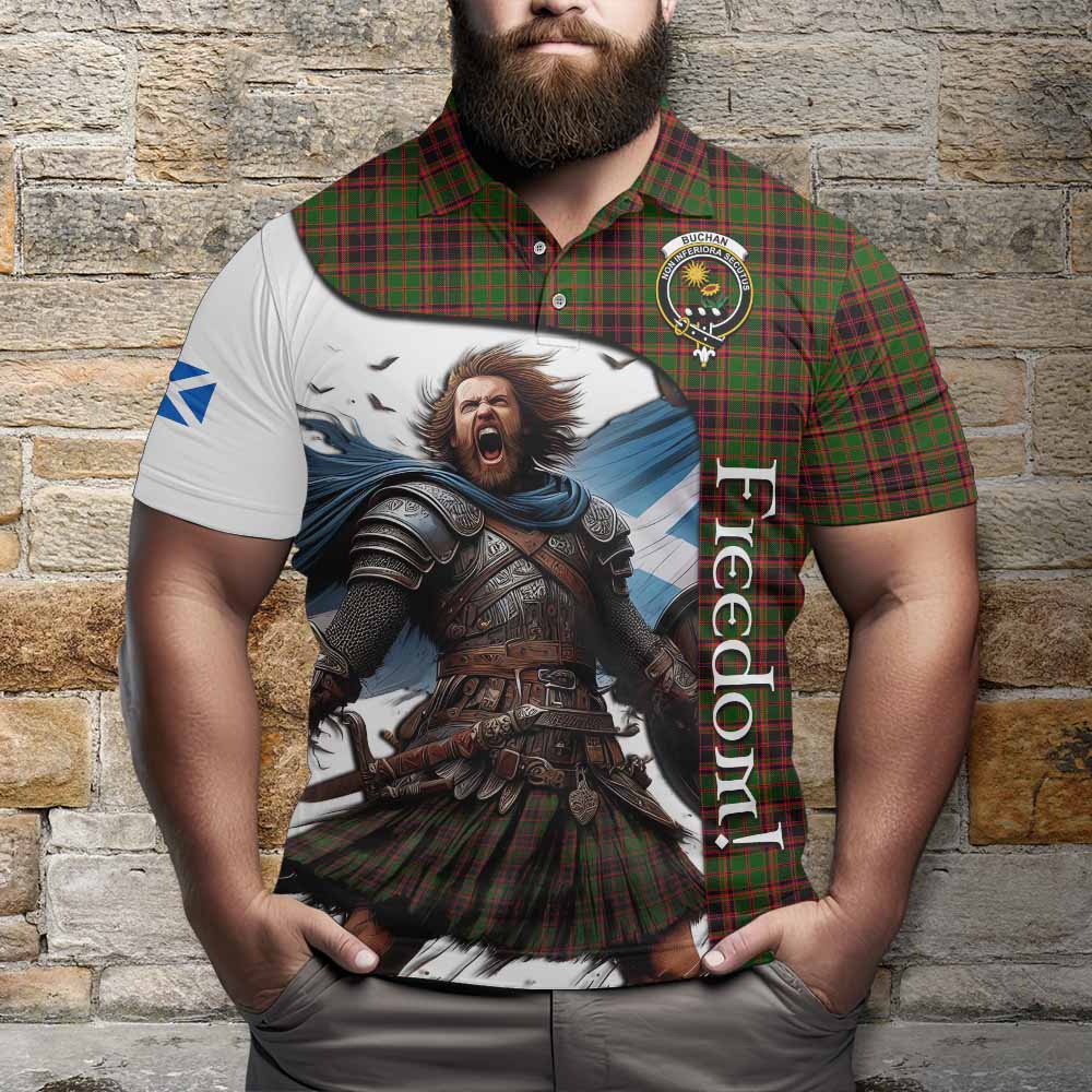 Tartan Vibes Clothing Buchan Crest Tartan Polo Shirt Inspired by the Freedom of Scottish Warrior