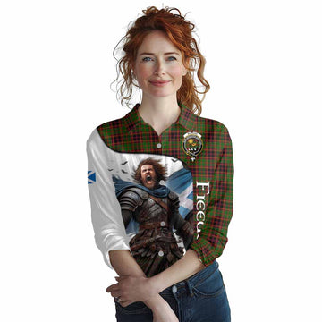 Buchan Crest Tartan Women's Casual Shirt Inspired by the Freedom of Scottish Warrior