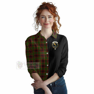 Buchan Tartan Women's Casual Shirt with Family Crest and Half Of Me Style