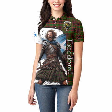 Buchan Crest Tartan Women's Polo Shirt Inspired by the Freedom of Scottish Warrior