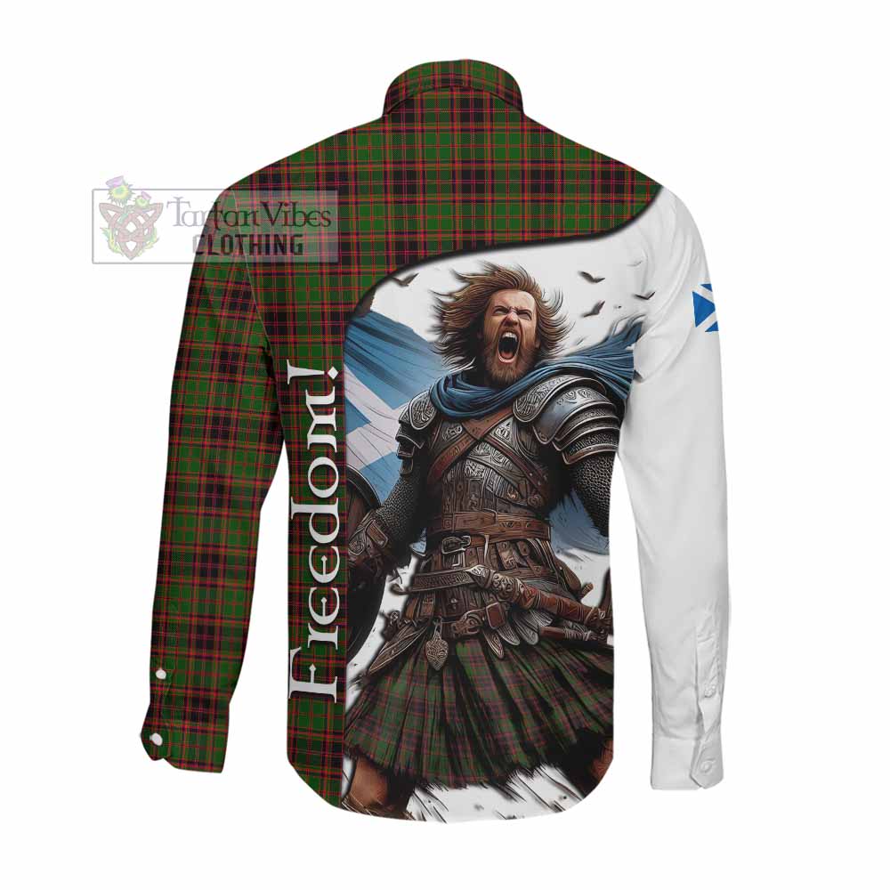 Tartan Vibes Clothing Buchan Crest Tartan Long Sleeve Button Shirt Inspired by the Freedom of Scottish Warrior