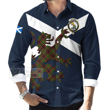 Buchan Tartan Lion Rampant Long Sleeve Button Shirt Proudly Display Your Heritage with Alba Gu Brath and Clan Name