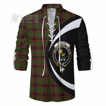 Buchan Tartan Ghillie Kilt Shirt with Family Crest Circle Style