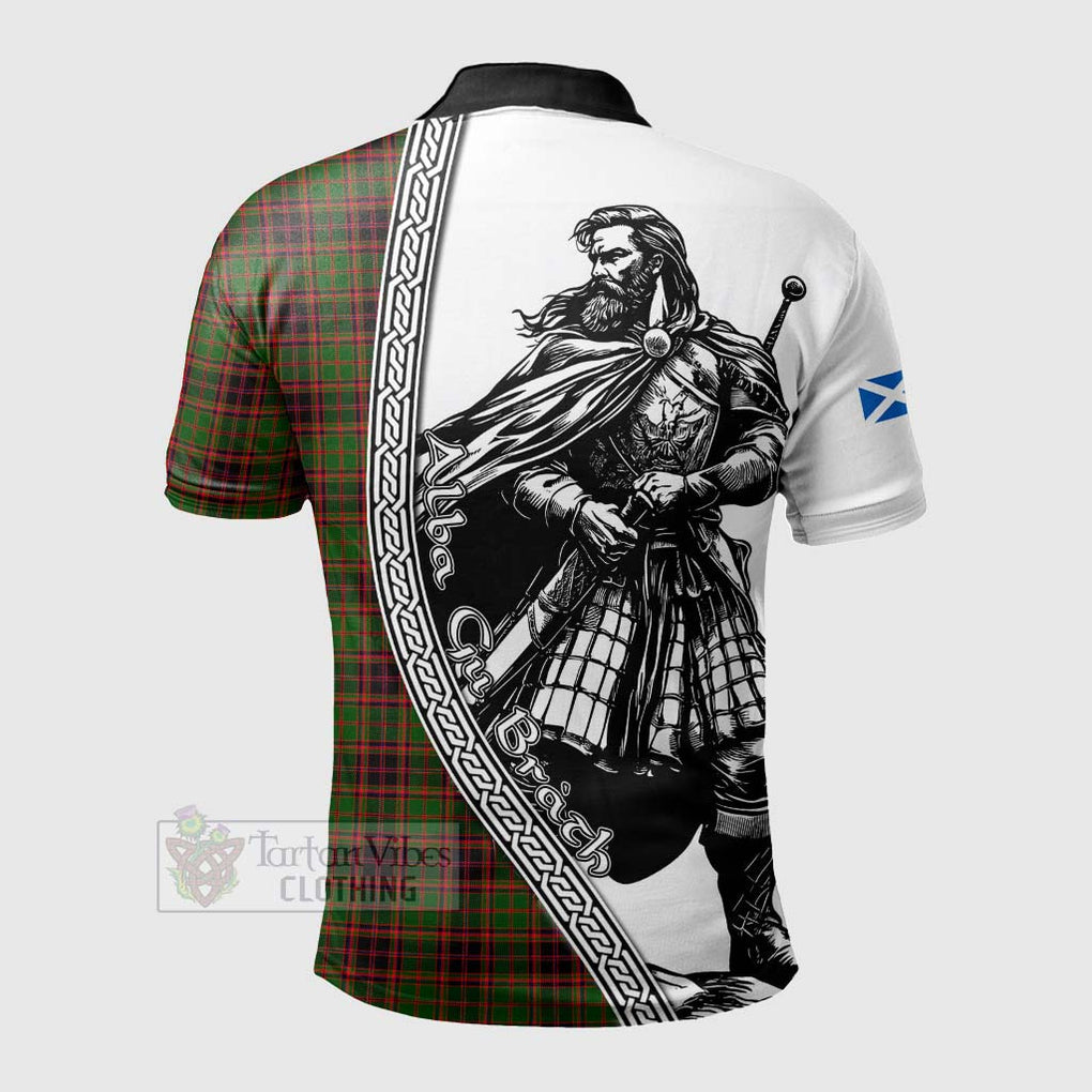 Tartan Vibes Clothing Buchan Tartan Clan Crest Polo Shirt with Highlander Warrior Celtic Style