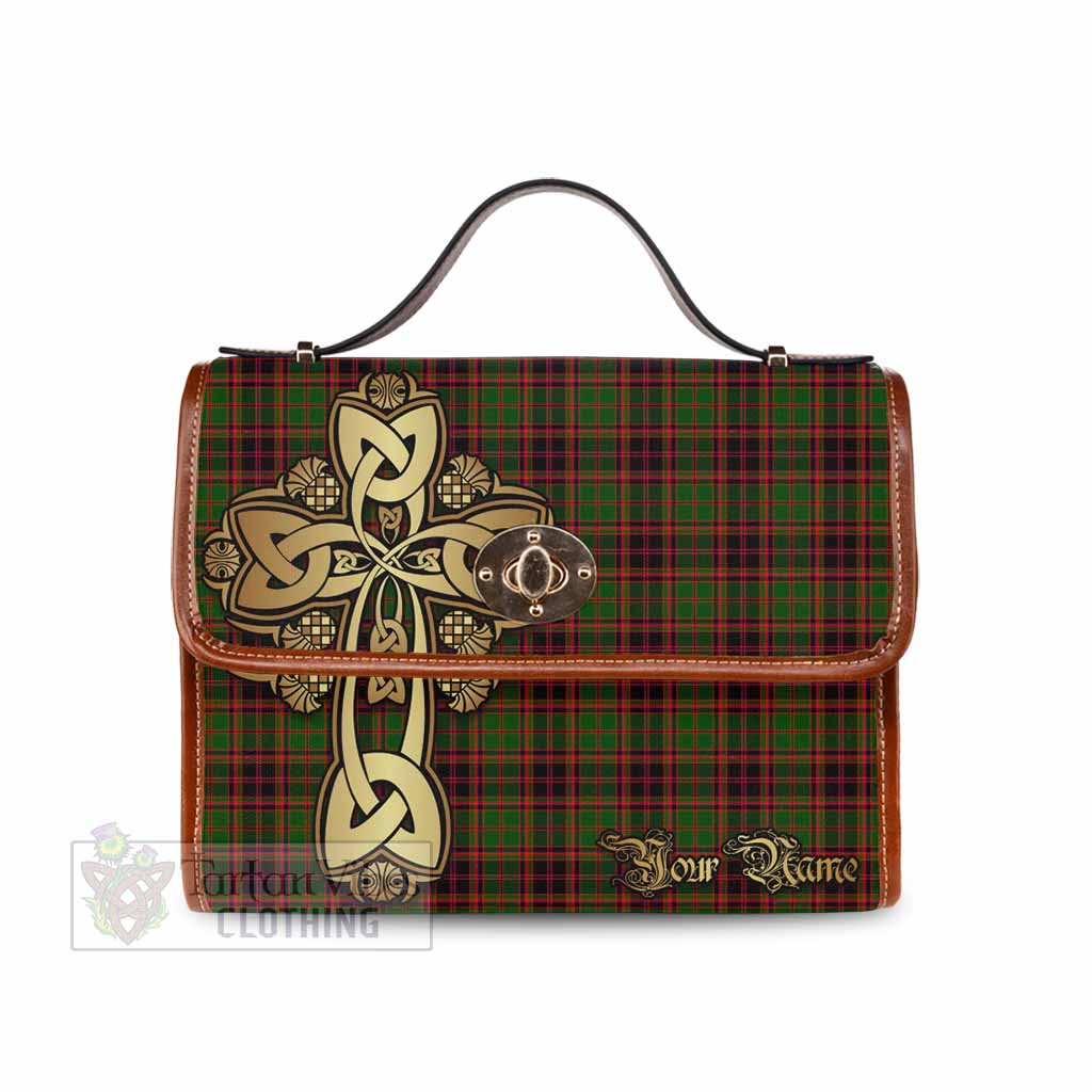 Tartan Vibes Clothing Buchan Tartan Waterproof Canvas Bag Golden Thistle Celtic Cross Style