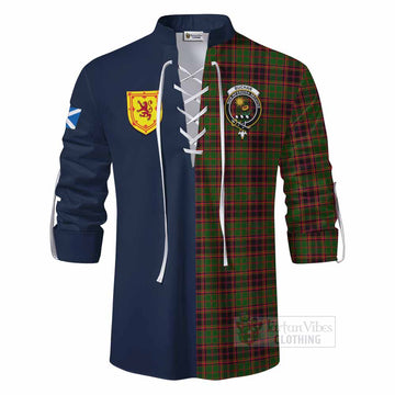 Buchan Tartan Ghillie Kilt Shirt Alba with Scottish Lion Royal Arm Half Style