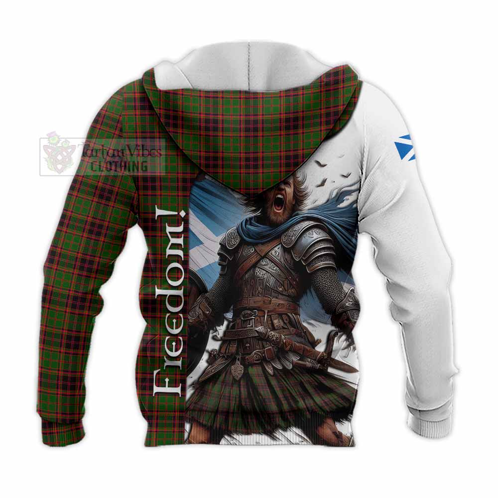 Tartan Vibes Clothing Buchan Crest Tartan Knitted Hoodie Inspired by the Freedom of Scottish Warrior