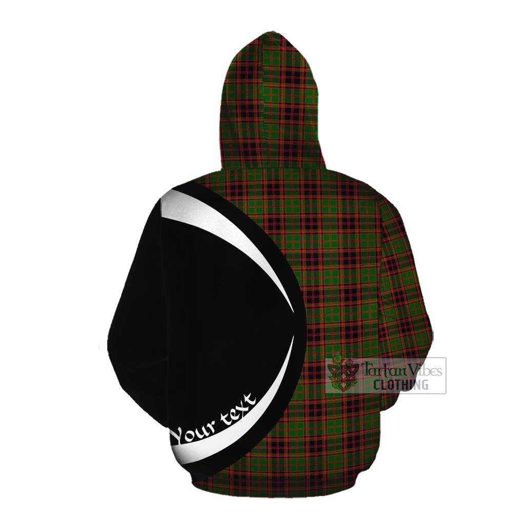 Tartan Vibes Clothing Buchan Tartan Cotton Hoodie with Family Crest Circle Style