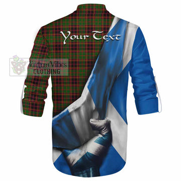 Buchan Tartan Ghillie Kilt Shirt with Family Crest Scotland Patriotic Style