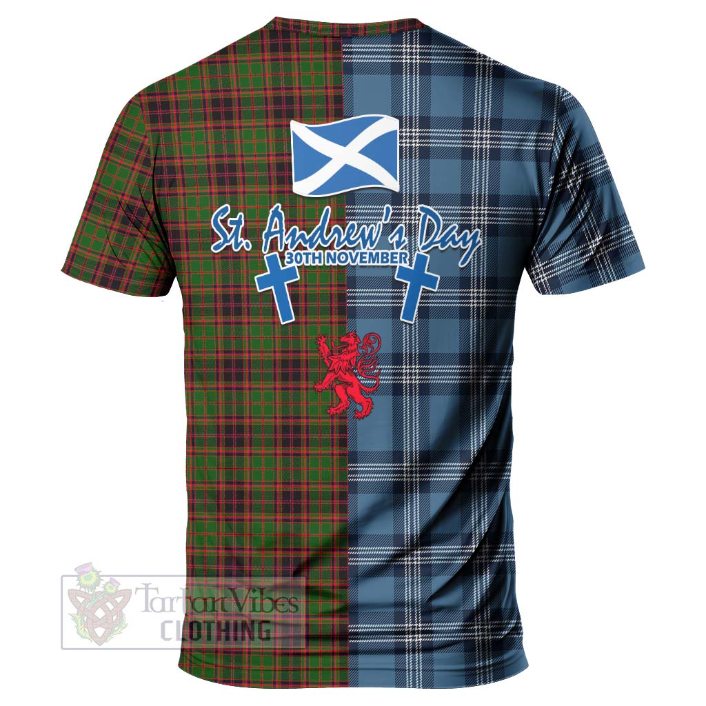 Tartan Vibes Clothing Buchan Tartan T-Shirt Happy St. Andrew's Day Half Tartan Style