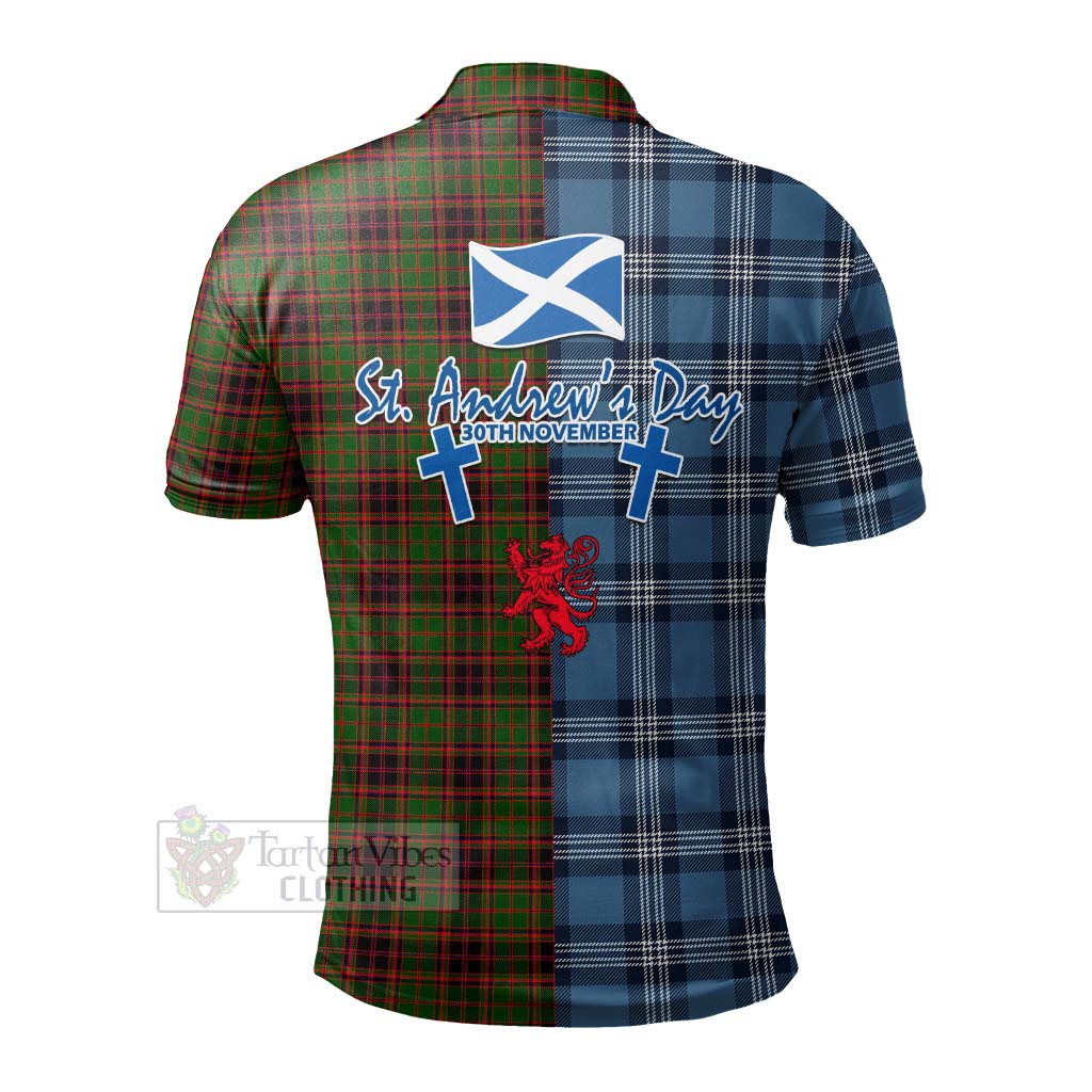 Tartan Vibes Clothing Buchan Tartan Polo Shirt Happy St. Andrew's Day Half Tartan Style