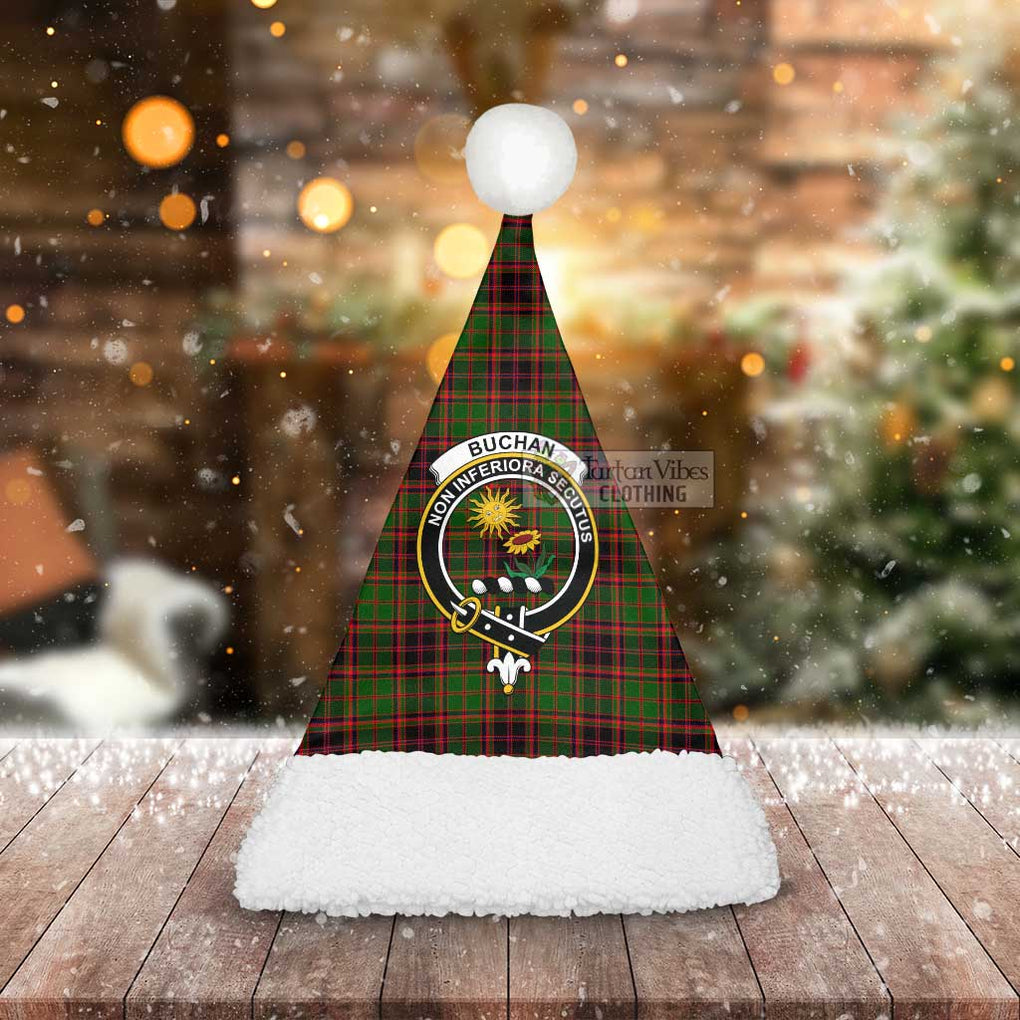 Tartan Vibes Clothing Buchan Tartan Christmas Santa Hats with Family Crest