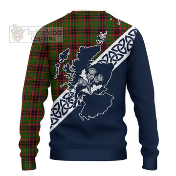 Buchan Tartan Ugly Sweater Featuring Thistle and Scotland Map