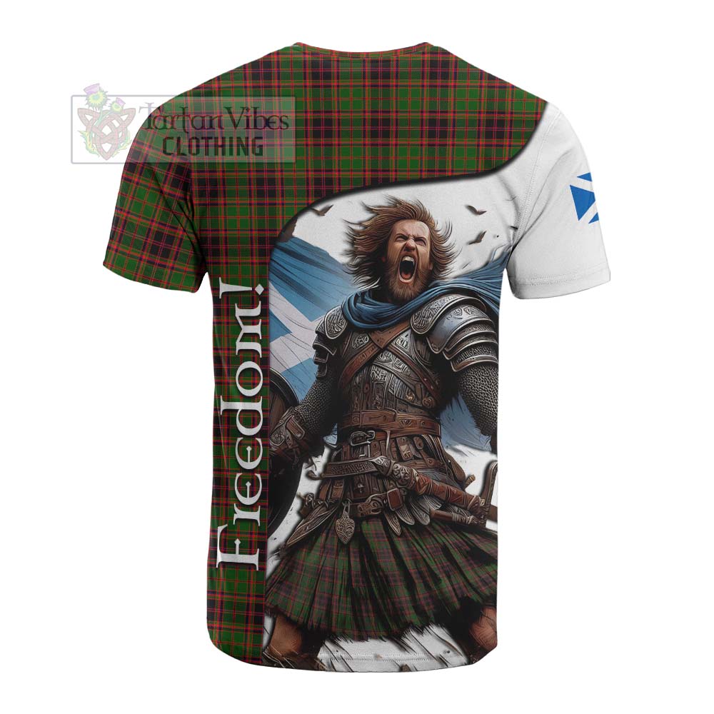 Tartan Vibes Clothing Buchan Crest Tartan Cotton T-shirt Inspired by the Freedom of Scottish Warrior