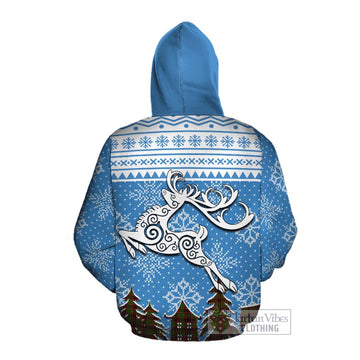 Buchan Clan Christmas Cotton Hoodie Celtic Reindeer Style