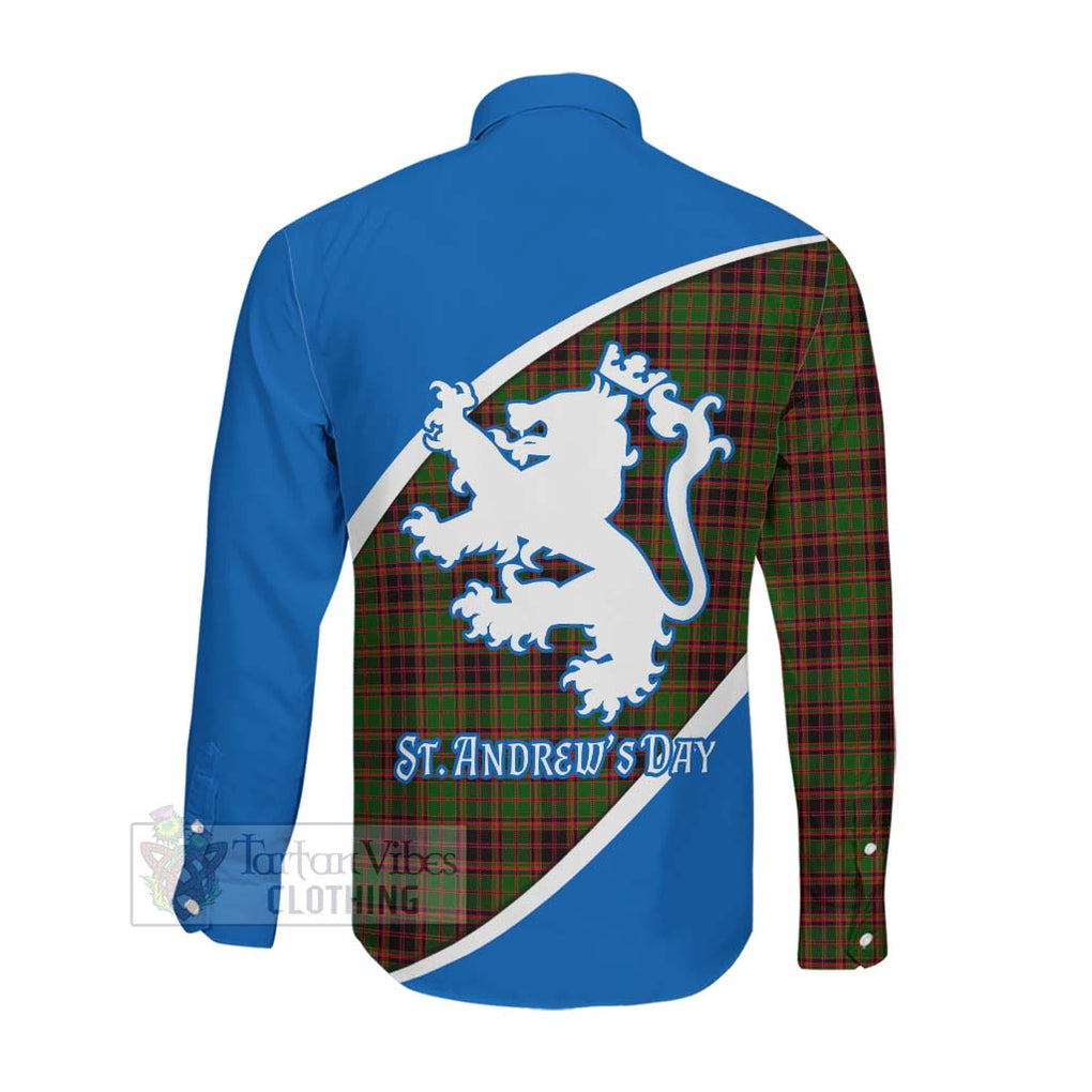 Tartan Vibes Clothing Buchan Family Crest Tartan Long Sleeve Button Shirt Celebrate Saint Andrew's Day in Style