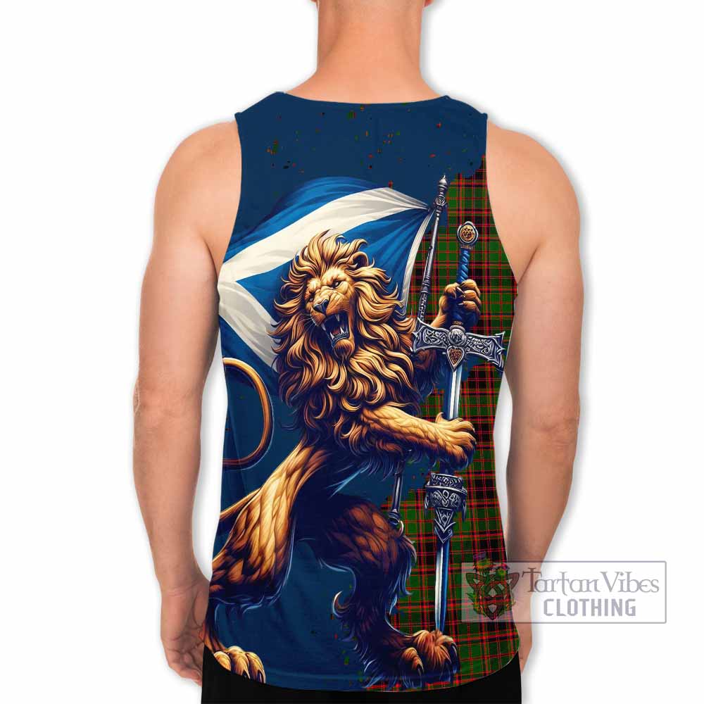 Tartan Vibes Clothing Buchan Tartan Family Crest Men's Tank Top with Scottish Majestic Lion