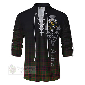 Buchan Tartan Ghillie Kilt Shirt Featuring Alba Gu Brath Family Crest Celtic Inspired