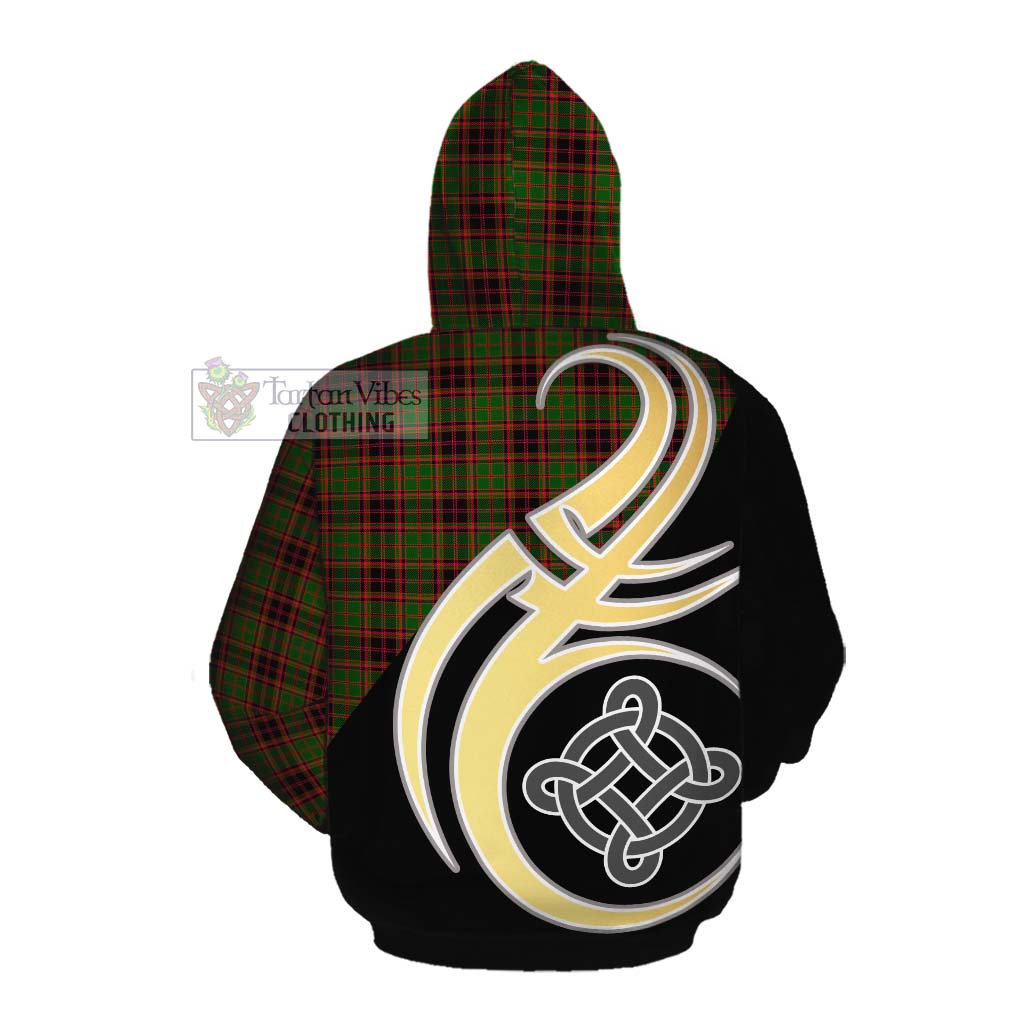 Tartan Vibes Clothing Buchan Tartan Cotton Hoodie with Family Crest and Celtic Symbol Style