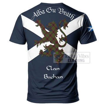 Buchan Tartan Lion Rampant T-Shirt Proudly Display Your Heritage with Alba Gu Brath and Clan Name