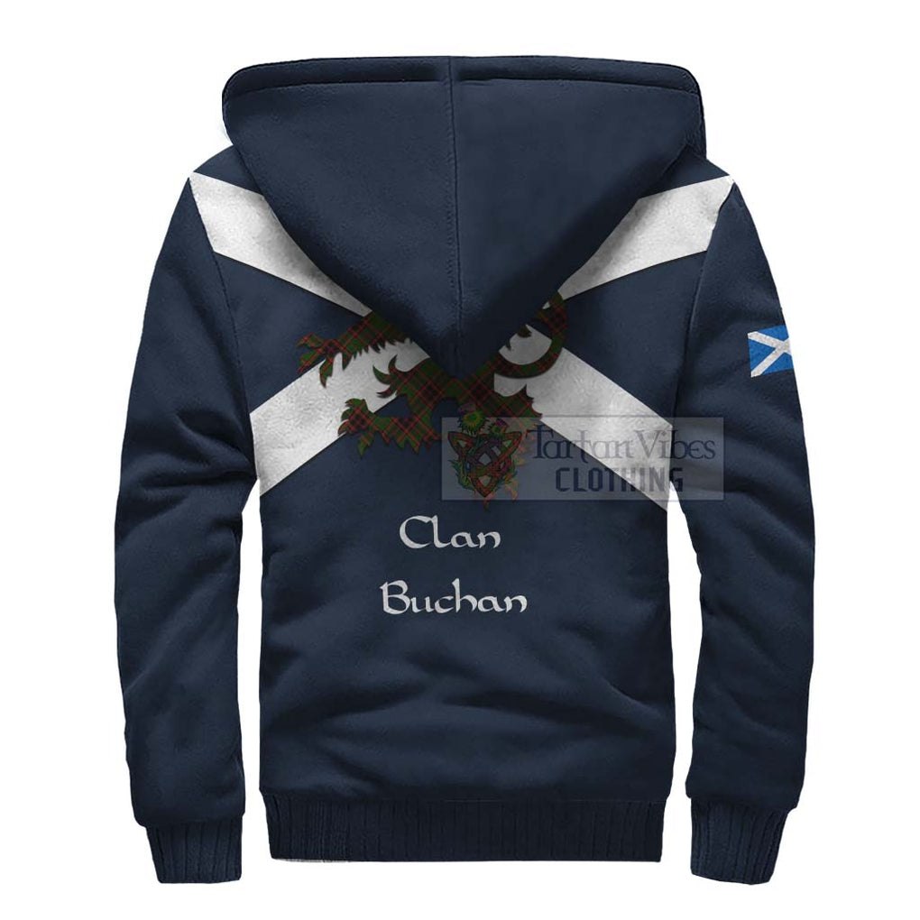 Tartan Vibes Clothing Buchan Tartan Lion Rampant Sherpa Hoodie – Proudly Display Your Heritage with Alba Gu Brath and Clan Name