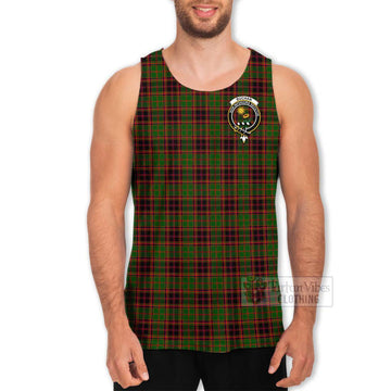 Buchan Tartan Men's Tank Top with Family Crest Celtic Skull Style