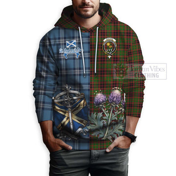 Buchan Tartan Hoodie Happy St. Andrew's Day Half Tartan Style