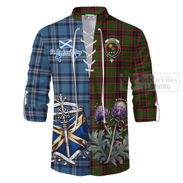 Buchan Tartan Ghillie Kilt Shirt Happy St. Andrew's Day Half Tartan Style