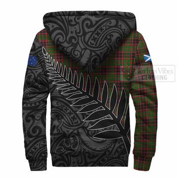 Buchan Crest Tartan Sherpa Hoodie with New Zealand Silver Fern Half Style