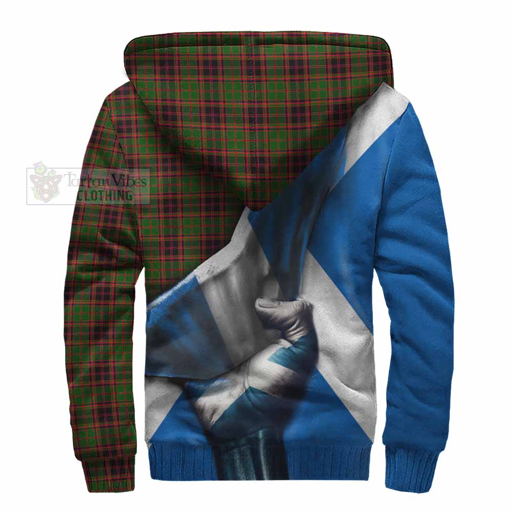 Tartan Vibes Clothing Buchan Tartan Sherpa Hoodie with Family Crest Scotland Patriotic Style