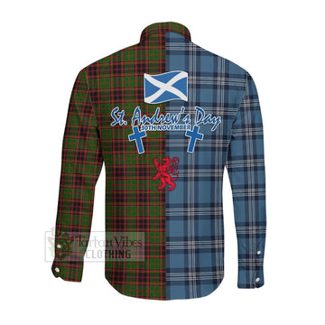 Buchan Tartan Long Sleeve Button Shirt Happy St. Andrew's Day Half Tartan Style