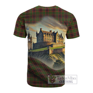 Buchan Tartan Family Crest Cotton T-shirt with Scottish Ancient Castle Style - Tartan Vibes Clothing
