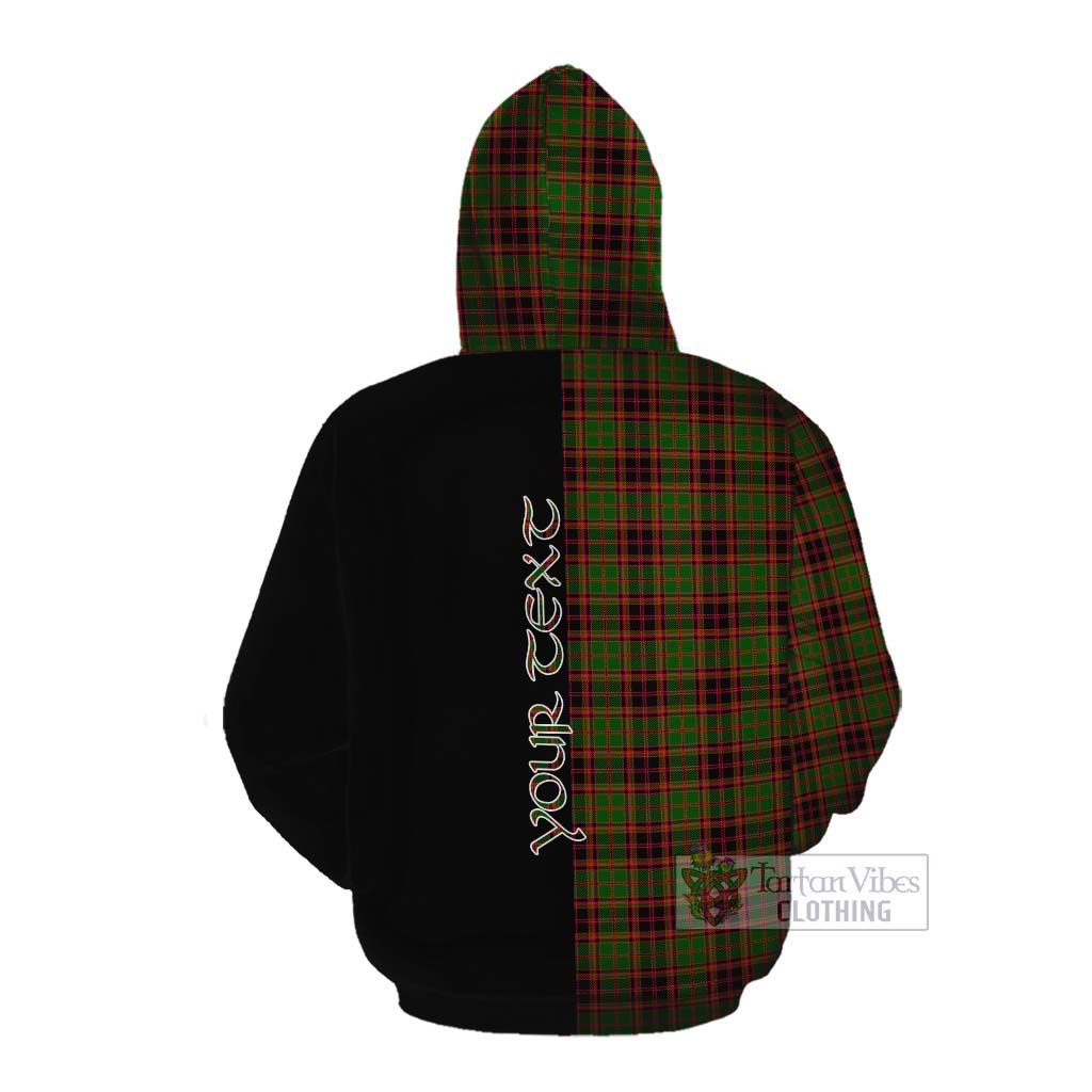 Tartan Vibes Clothing Buchan Tartan Cotton Hoodie with Family Crest and Half Of Me Style