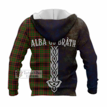 Buchan Tartan Family Crest Knitted Hoodie Alba Gu Brath Be Brave Lion Ancient Style - Tartan Vibes Clothing